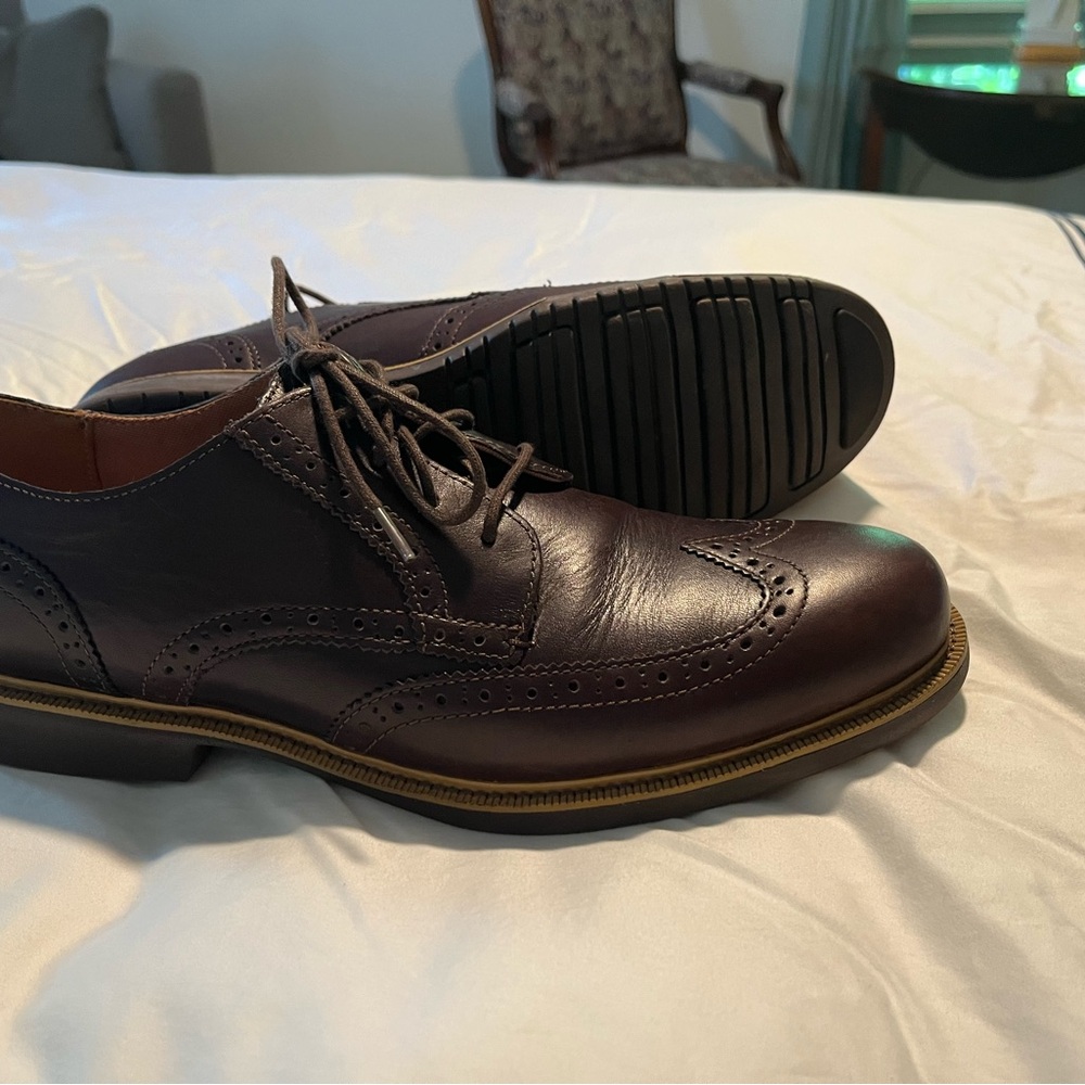 Cole Haan Grand OS Brown Leather Wingtip Shoes Size 10